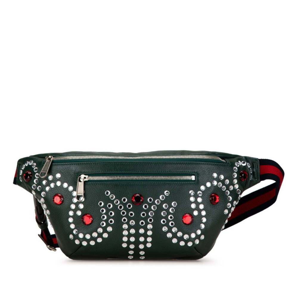 GUCCI Green Leather Hobo Bag